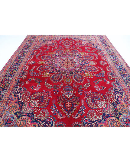 Mashad 9' 7" X 12' 11" Hand Knotted Wool Rug 9' 7" X 12' 11" (292 X 394) / Red / Wool