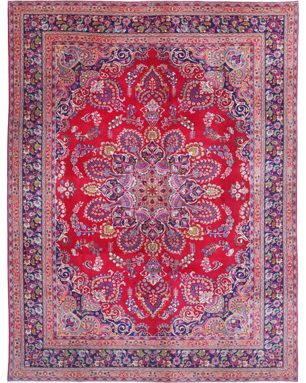 Mashad 9' 7" X 12' 11" Hand Knotted Wool Rug 9' 7" X 12' 11" (292 X 394) / Red / Wool