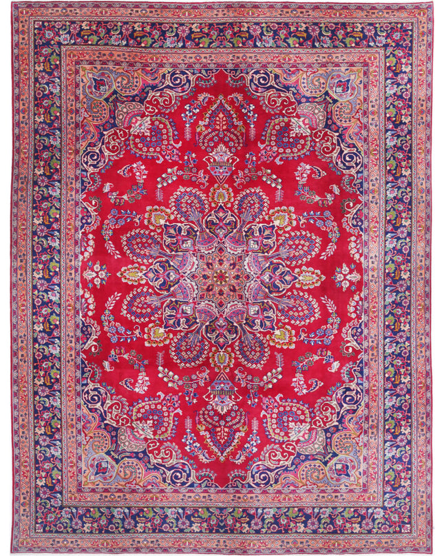 Mashad 9' 7" X 12' 11" Hand Knotted Wool Rug 9' 7" X 12' 11" (292 X 394) / Red / Wool