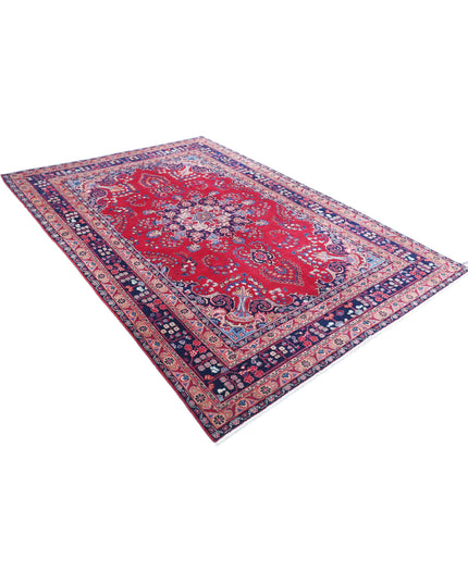 Mashad 6' 4" X 9' 4" Hand Knotted Wool Rug 6' 4" X 9' 4" (193 X 284) / Red / Wool