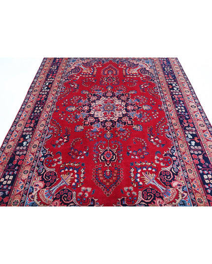 Mashad 6' 4" X 9' 4" Hand Knotted Wool Rug 6' 4" X 9' 4" (193 X 284) / Red / Wool