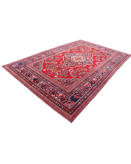 Mashad 7' 8" X 11' 11" Hand Knotted Wool Rug 7' 8" X 11' 11" (234 X 363) / Red / Wool