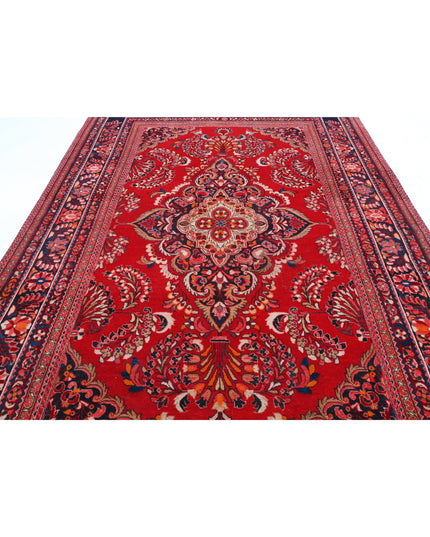 Mashad 7' 8" X 11' 11" Hand Knotted Wool Rug 7' 8" X 11' 11" (234 X 363) / Red / Wool