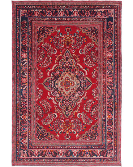 Mashad 7' 8" X 11' 11" Hand Knotted Wool Rug 7' 8" X 11' 11" (234 X 363) / Red / Wool