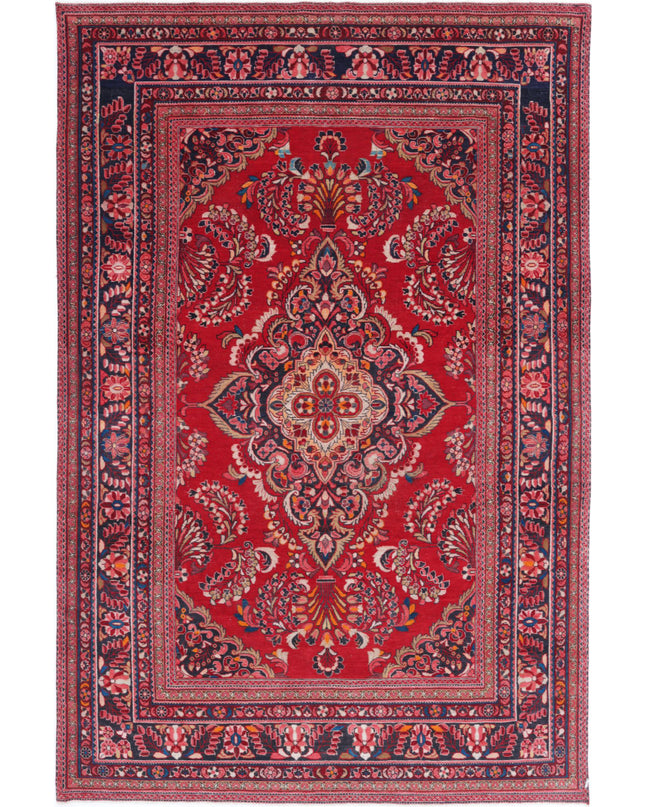 Mashad 7' 8" X 11' 11" Hand Knotted Wool Rug 7' 8" X 11' 11" (234 X 363) / Red / Wool