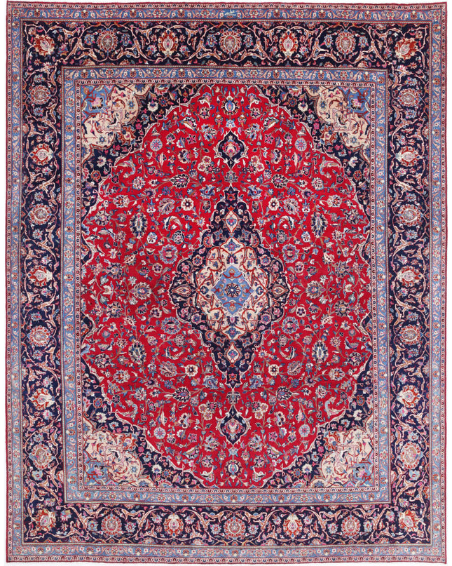 Mashad 9' 8" X 12' 6" Hand Knotted Wool Rug 9' 8" X 12' 6" (295 X 381) / Red / Wool