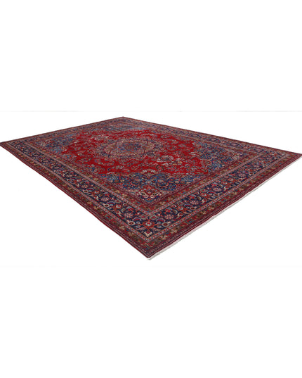 Mashad 9' 5" X 13' 4" Hand Knotted Wool Rug 9' 5" X 13' 4" (287 X 406) / Red / Wool