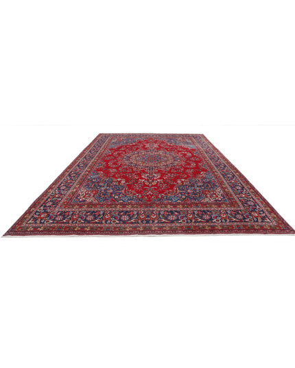 Mashad 9' 5" X 13' 4" Hand Knotted Wool Rug 9' 5" X 13' 4" (287 X 406) / Red / Wool