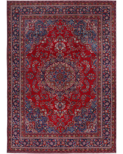 Mashad 9' 5" X 13' 4" Hand Knotted Wool Rug 9' 5" X 13' 4" (287 X 406) / Red / Wool