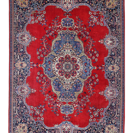 Mashad 10' 7" X 13' 7" Hand Knotted Wool Rug 10' 7" X 13' 7" (322 X 414) / Red / Wool