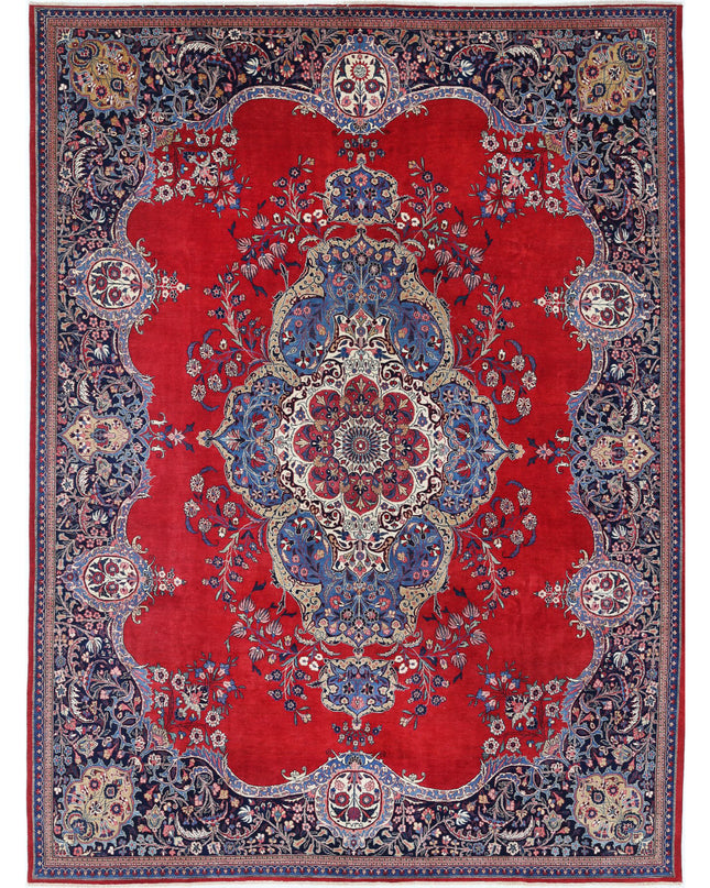 Mashad 10' 7" X 13' 7" Hand Knotted Wool Rug 10' 7" X 13' 7" (322 X 414) / Red / Wool