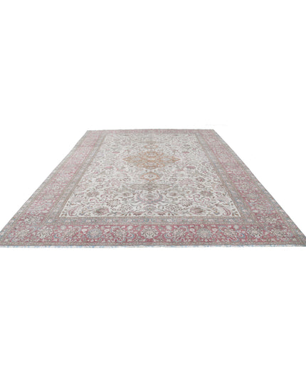 Mashad 10' 9" X 14' 8" Hand Knotted Wool Rug 10' 9" X 14' 8" (328 X 447) / Ivory / Wool