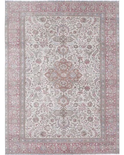 Mashad 10' 9" X 14' 8" Hand Knotted Wool Rug 10' 9" X 14' 8" (328 X 447) / Ivory / Wool