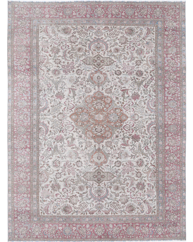 Mashad 10' 9" X 14' 8" Hand Knotted Wool Rug 10' 9" X 14' 8" (328 X 447) / Ivory / Wool