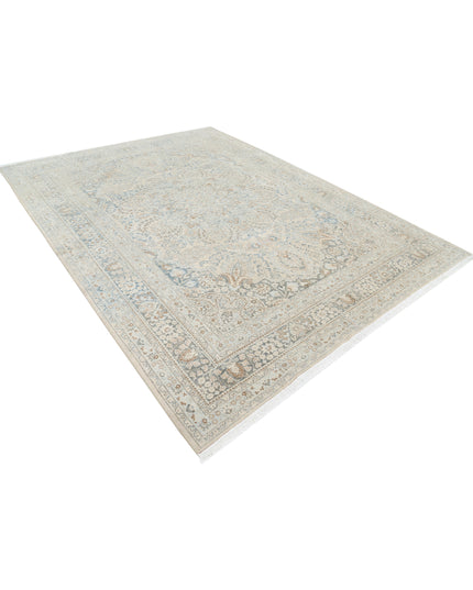 Mashad 8' 0" X 11' 0" Hand Knotted Wool Rug 8' 0" X 11' 0" (244 X 335) / Ivory / Wool