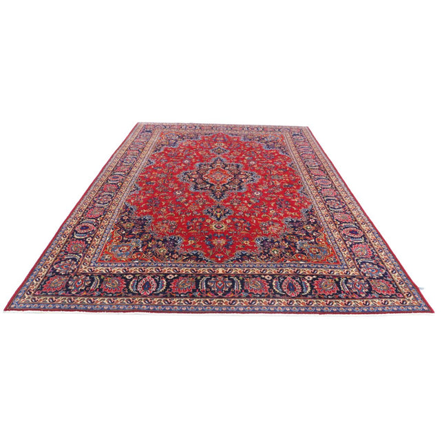 Mashad 8' 0" X 11' 2" Hand Knotted Wool Rug 8' 0" X 11' 2" (244 X 340) / Red / Blue
