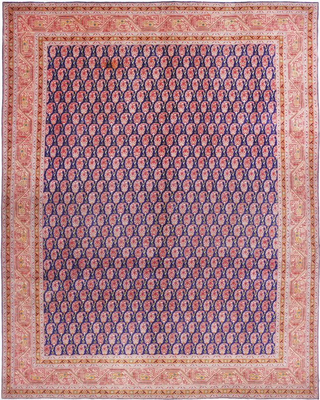 Mir Saraband 9' 10" X 12' 7" Hand Knotted Wool Rug 9' 10" X 12' 7" (300 X 383) / Blue / Wool