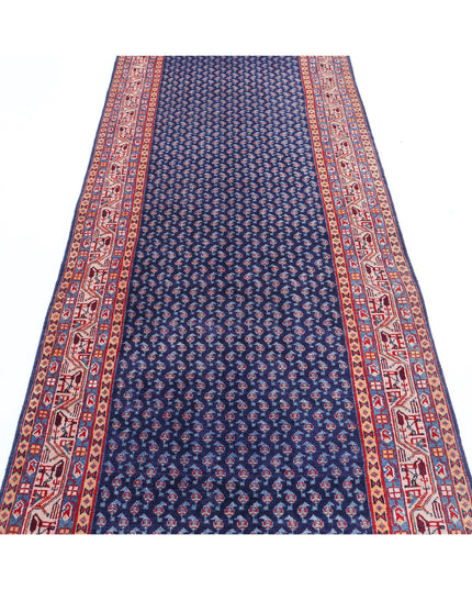 Mir Saraband 3' 5" X 10' 2" Hand Knotted Wool Rug 3' 5" X 10' 2" (104 X 310) / Blue / Wool