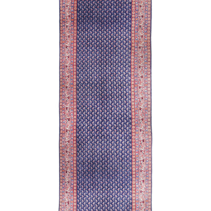 Mir Saraband 3' 5" X 10' 2" Hand Knotted Wool Rug 3' 5" X 10' 2" (104 X 310) / Blue / Wool