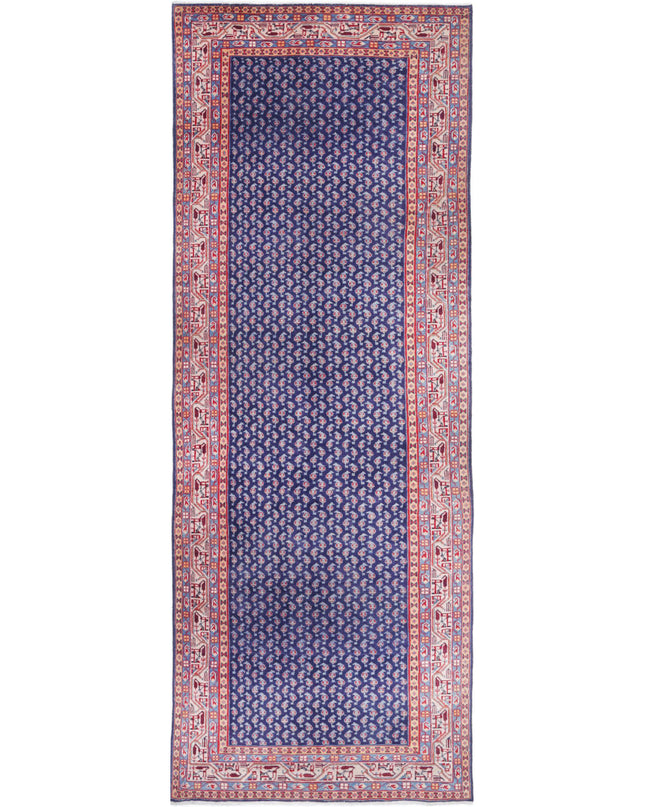 Mir Saraband 3' 5" X 10' 2" Hand Knotted Wool Rug 3' 5" X 10' 2" (104 X 310) / Blue / Wool