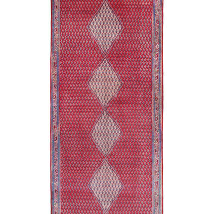 Mir Saraband 4' 4" X 10' 1" Hand Knotted Wool Rug 4' 4" X 10' 1" (132 X 307) / Red / Wool