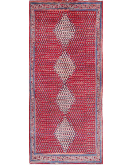 Mir Saraband 4' 4" X 10' 1" Hand Knotted Wool Rug 4' 4" X 10' 1" (132 X 307) / Red / Wool