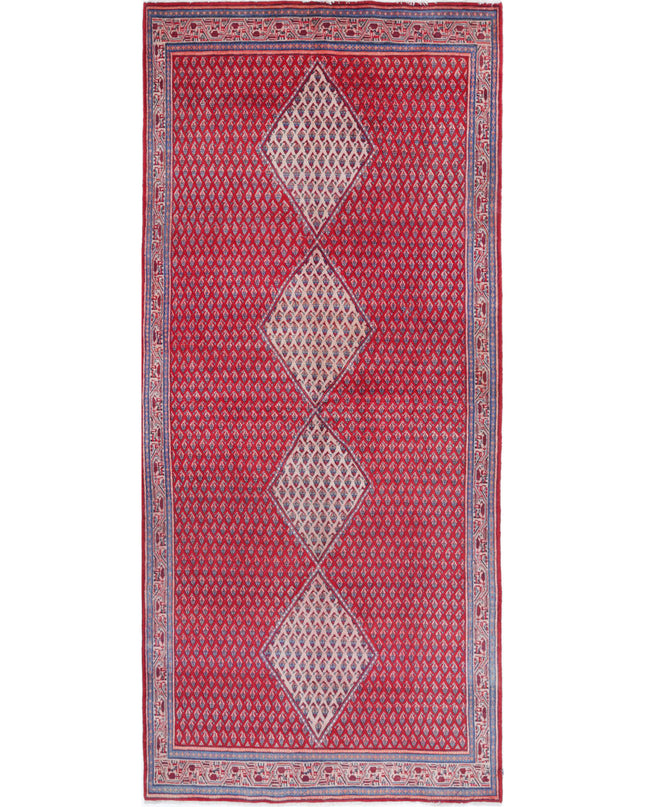 Mir Saraband 4' 4" X 10' 1" Hand Knotted Wool Rug 4' 4" X 10' 1" (132 X 307) / Red / Wool