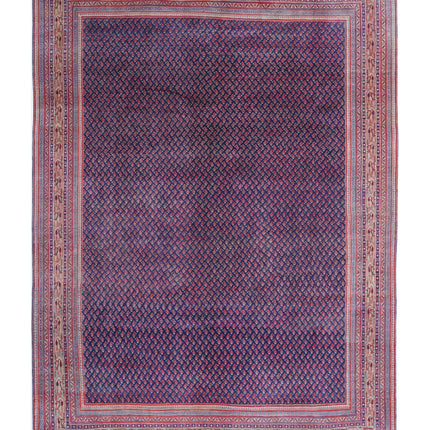 Mir Saraband 8' 10" X 12' 4" Hand Knotted Wool Rug 8' 10" X 12' 4" (269 X 376) / Purple / Wool
