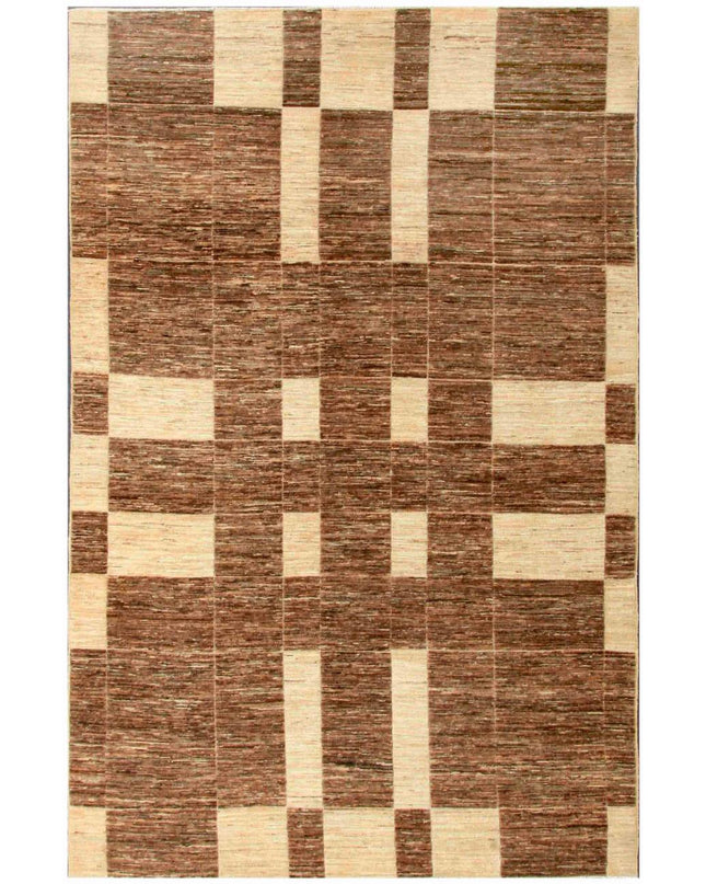 Modcar 5' 9" X 8' 10" Hand Knotted Wool Rug 5' 9" X 8' 10" (175 X 269) / Brown / Wool