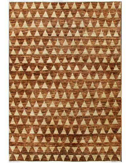 Modcar 5' 6" X 7' 9" Hand Knotted Wool Rug 5' 6" X 7' 9" (168 X 236) / Brown / Wool