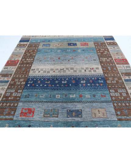 Modcar 8' 0" X 9' 7" Hand Knotted Wool Rug 8' 0" X 9' 7" (244 X 292) / Brown / Wool