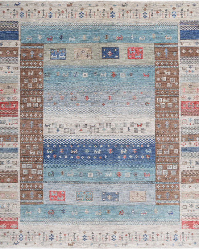 Modcar 8' 0" X 9' 7" Hand Knotted Wool Rug 8' 0" X 9' 7" (244 X 292) / Brown / Wool