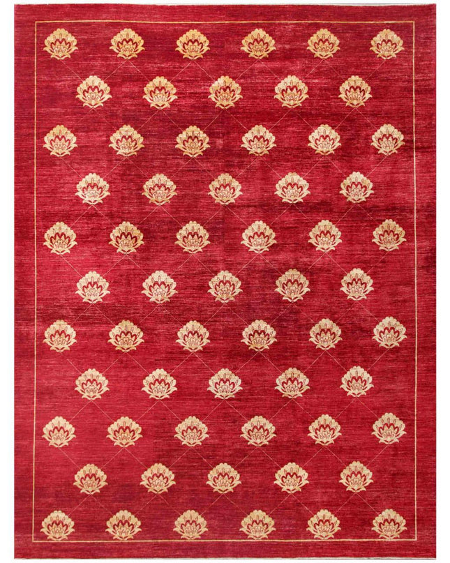 Modcar 10' 3" X 13' 5" Hand Knotted Wool Rug 10' 3" X 13' 5" (312 X 409) / Red / Wool