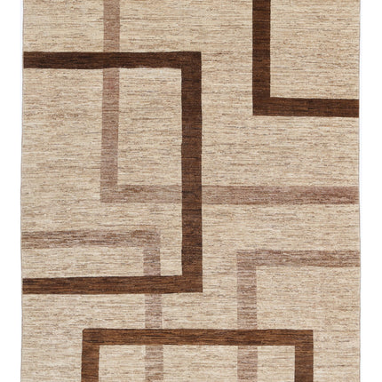 Modcar 5' 7" X 7' 5" Hand Knotted Wool Rug 5' 7" X 7' 5" (170 X 226) / Brown / Wool