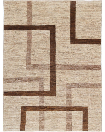 Modcar 5' 7" X 7' 5" Hand Knotted Wool Rug 5' 7" X 7' 5" (170 X 226) / Brown / Wool