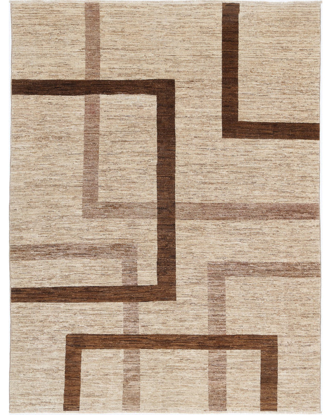 Modcar 5' 7" X 7' 5" Hand Knotted Wool Rug 5' 7" X 7' 5" (170 X 226) / Brown / Wool