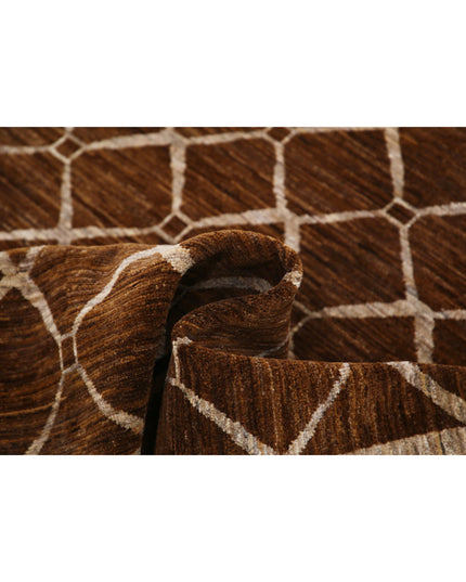 Modcar 4' 0" X 5' 5" Hand Knotted Wool Rug 4' 0" X 5' 5" (122 X 165) / Brown / Wool