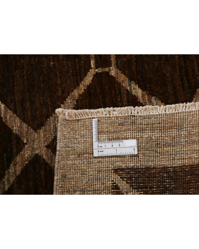 Modcar 4' 0" X 5' 5" Hand Knotted Wool Rug 4' 0" X 5' 5" (122 X 165) / Brown / Wool