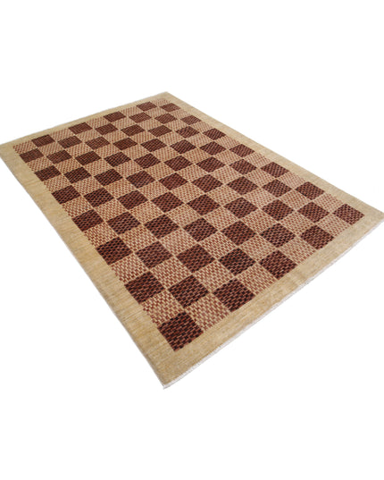 Modcar 4' 11" X 6' 10" Hand Knotted Wool Rug 4' 11" X 6' 10" (150 X 208) / Ivory / Wool