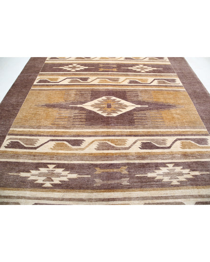 Modcar 8' 11" X 11' 8" Hand Knotted Wool Rug 8' 11" X 11' 8" (272 X 356) / Brown / Wool
