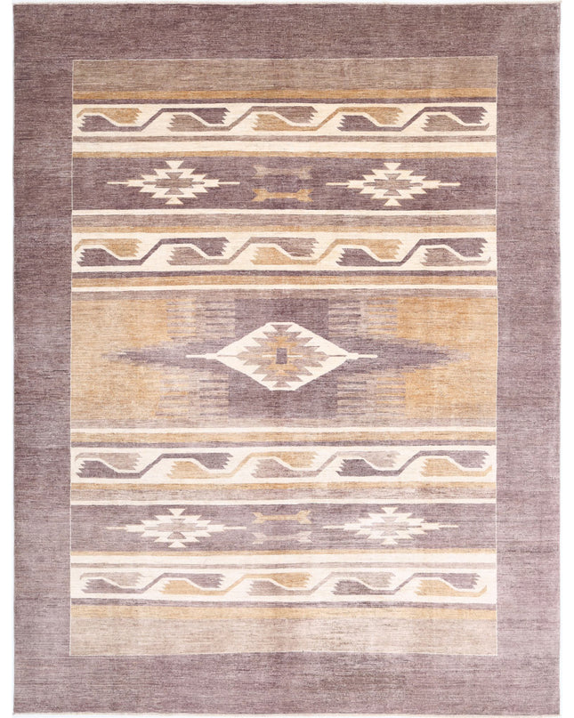 Modcar 8' 11" X 11' 8" Hand Knotted Wool Rug 8' 11" X 11' 8" (272 X 356) / Brown / Wool