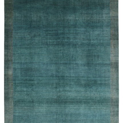 Modcar 9' 0" X 11' 4" Hand Knotted Wool Rug 9' 0" X 11' 4" (274 X 345) / Green / Wool