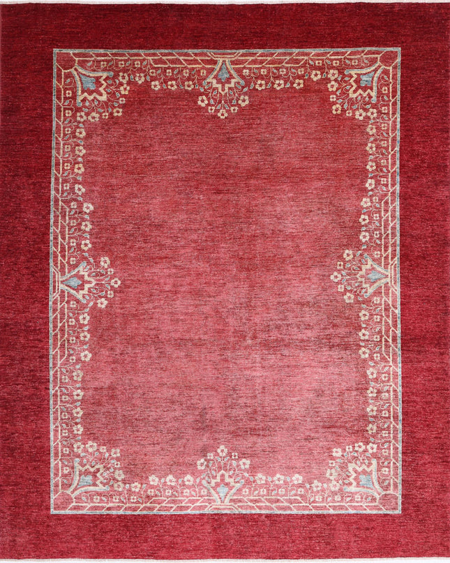 Modcar 8' 1" X 9' 10" Hand Knotted Wool Rug 8' 1" X 9' 10" (246 X 300) / Rust / Wool