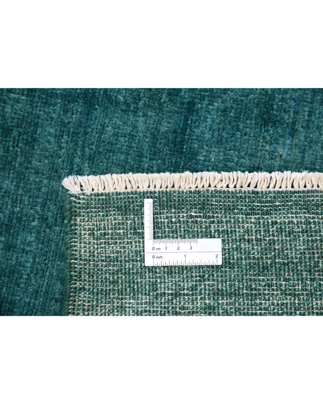 Modcar 9' 1" X 11' 6" Hand Knotted Wool Rug 9' 1" X 11' 6" (277 X 351) / Green / Wool