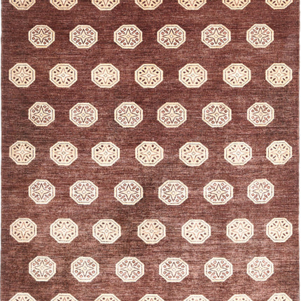 Modcar 6' 6" X 7' 6" Hand Knotted Wool Rug 6' 6" X 7' 6" (198 X 229) / Multi / Wool