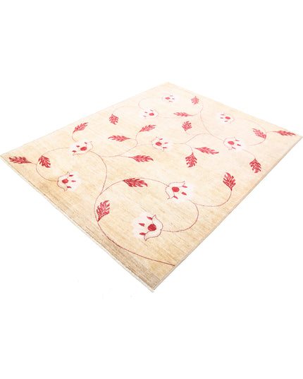 Modcar 5' 2" X 6' 5" Hand Knotted Wool Rug 5' 2" X 6' 5" (158 X 196) / Beige / Wool