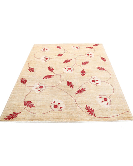 Modcar 5' 2" X 6' 5" Hand Knotted Wool Rug 5' 2" X 6' 5" (158 X 196) / Beige / Wool