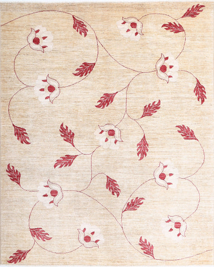 Modcar 5' 2" X 6' 5" Hand Knotted Wool Rug 5' 2" X 6' 5" (158 X 196) / Beige / Wool