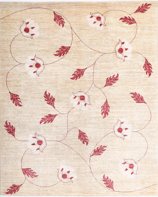 Modcar 5' 2" X 6' 5" Hand Knotted Wool Rug 5' 2" X 6' 5" (158 X 196) / Beige / Wool