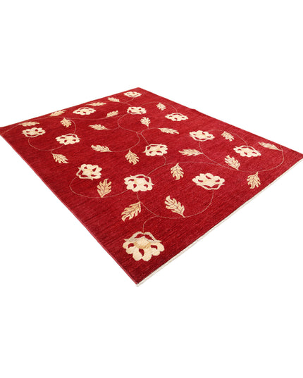 Modcar 6' 6" X 7' 9" Hand Knotted Wool Rug 6' 6" X 7' 9" (198 X 236) / Rust / Wool